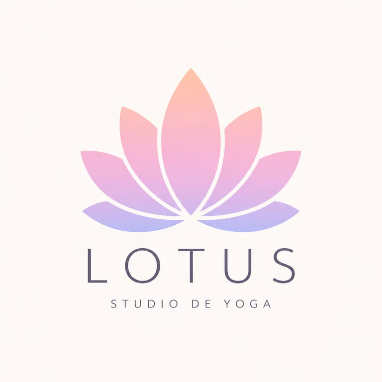 AI-generated logo: yoga studio with lotus flower